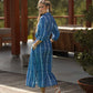 Abito midi tie-dye in viscosa con cintura