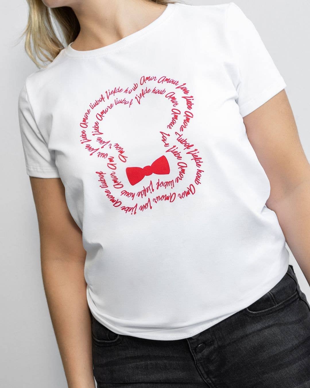 T-shirt Donna Antimacchia con Stampa Love