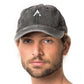 Cappellino baseball nero effetto lavato con logo ricamato