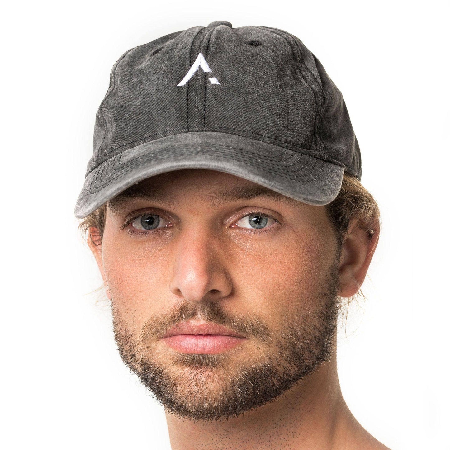 Cappellino baseball nero effetto lavato con logo ricamato