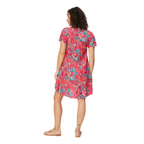 Vestito estivo boho a maniche corte con scollo a V