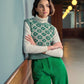 Gilet jacquard con motivo geometrico
