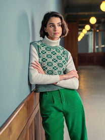 Gilet jacquard con motivo geometrico