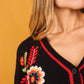Cardigan Senda nero ricamato