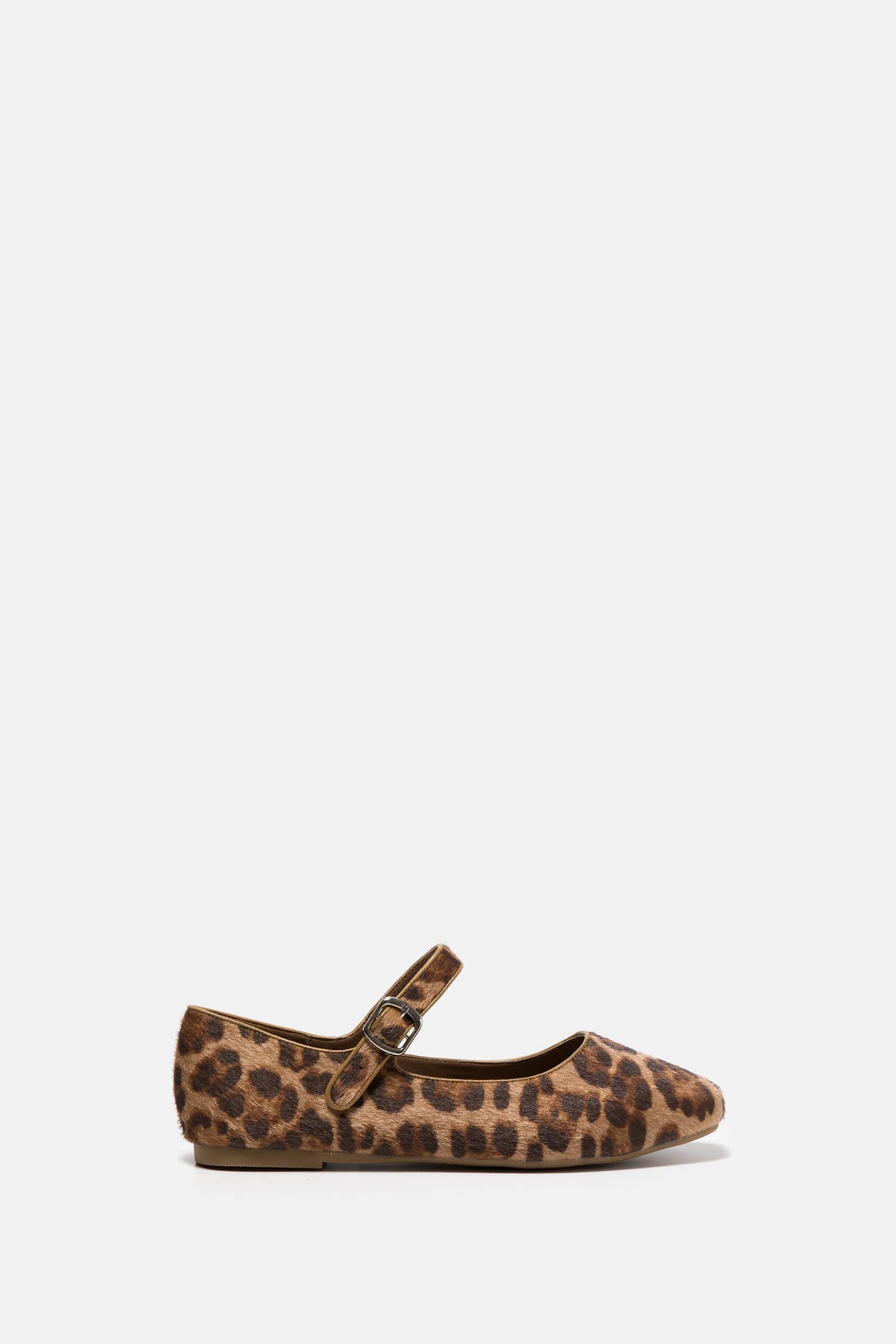 Ballerine animalier con cinturino e fibbia