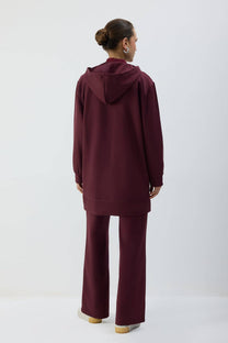 Giacca con cappuccio e zip lunga