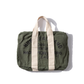 Borsa Aviator verde in cotone con patch e tracolla regolabile