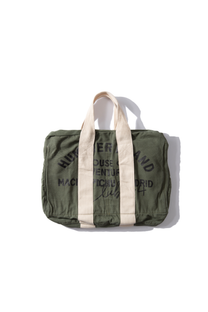 Borsa Aviator verde in cotone con patch e tracolla regolabile