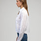 Camicia bianca in voile di cotone traforato