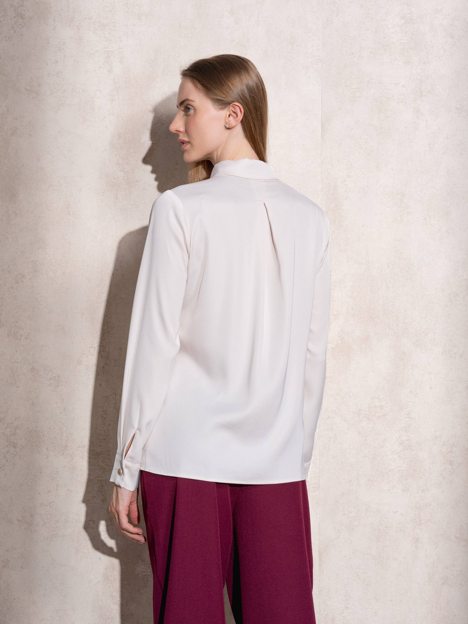 Tunica plissettata in poliestere elasticizzato