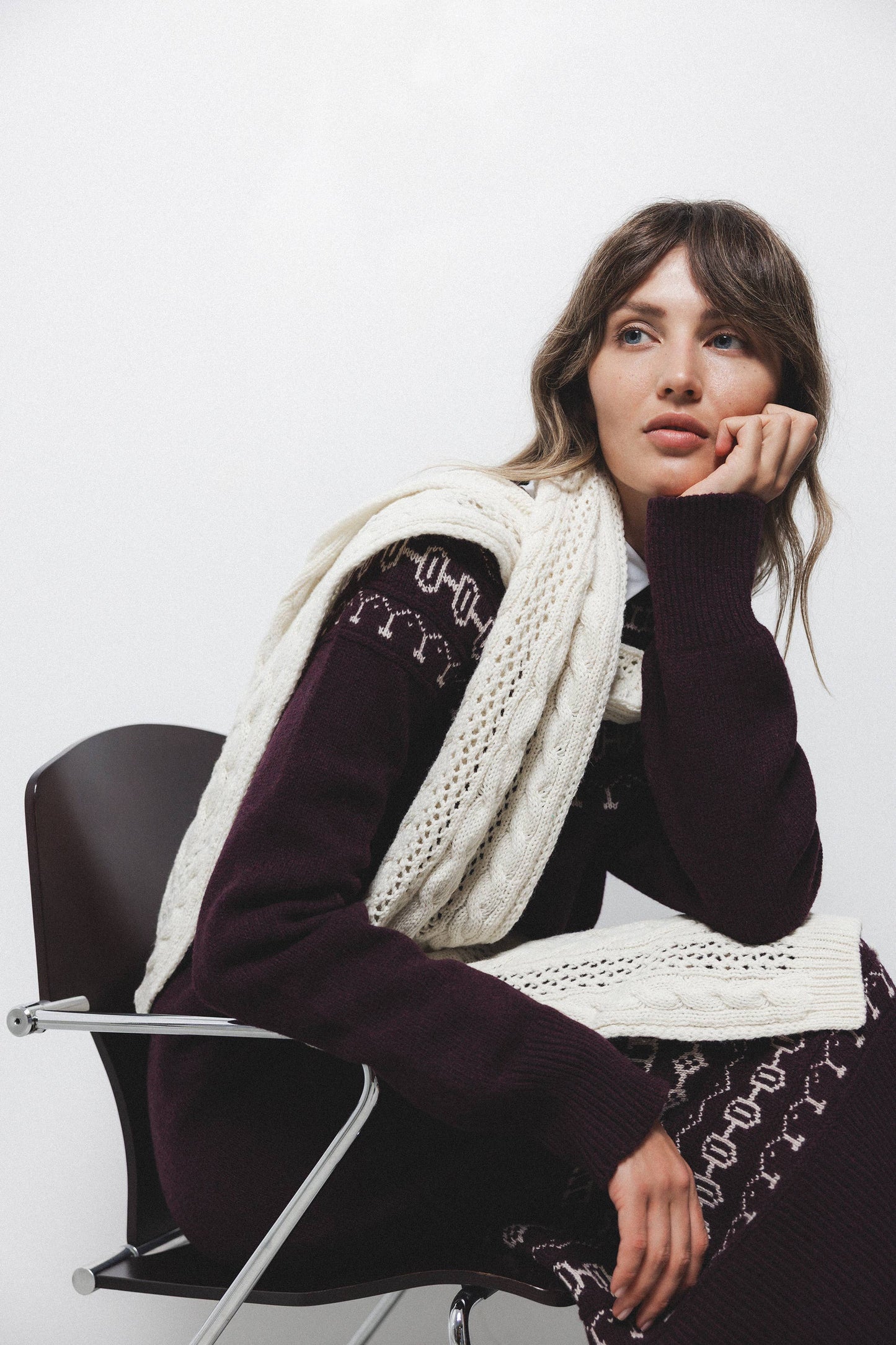 Abito in maglia jacquard in lana