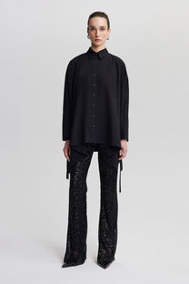 Camicia oversize con dettaglio nastro