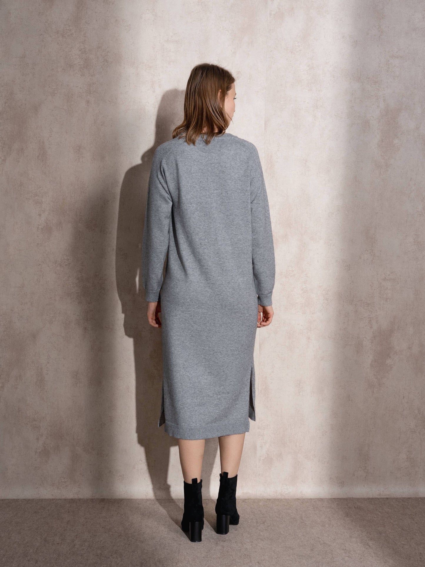 Abito lungo in maglia con lurex