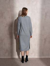 Abito lungo in maglia con lurex