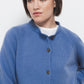 Cardigan in lana a maglia rasata con bottoni a contrasto