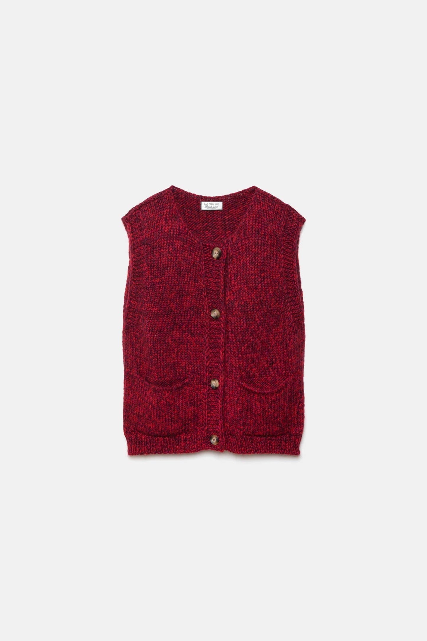 Gilet in maglia con bottoni a contrasto