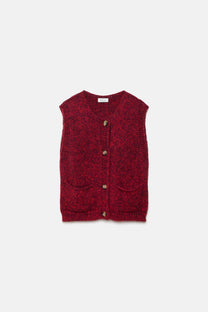 Gilet in maglia con bottoni a contrasto