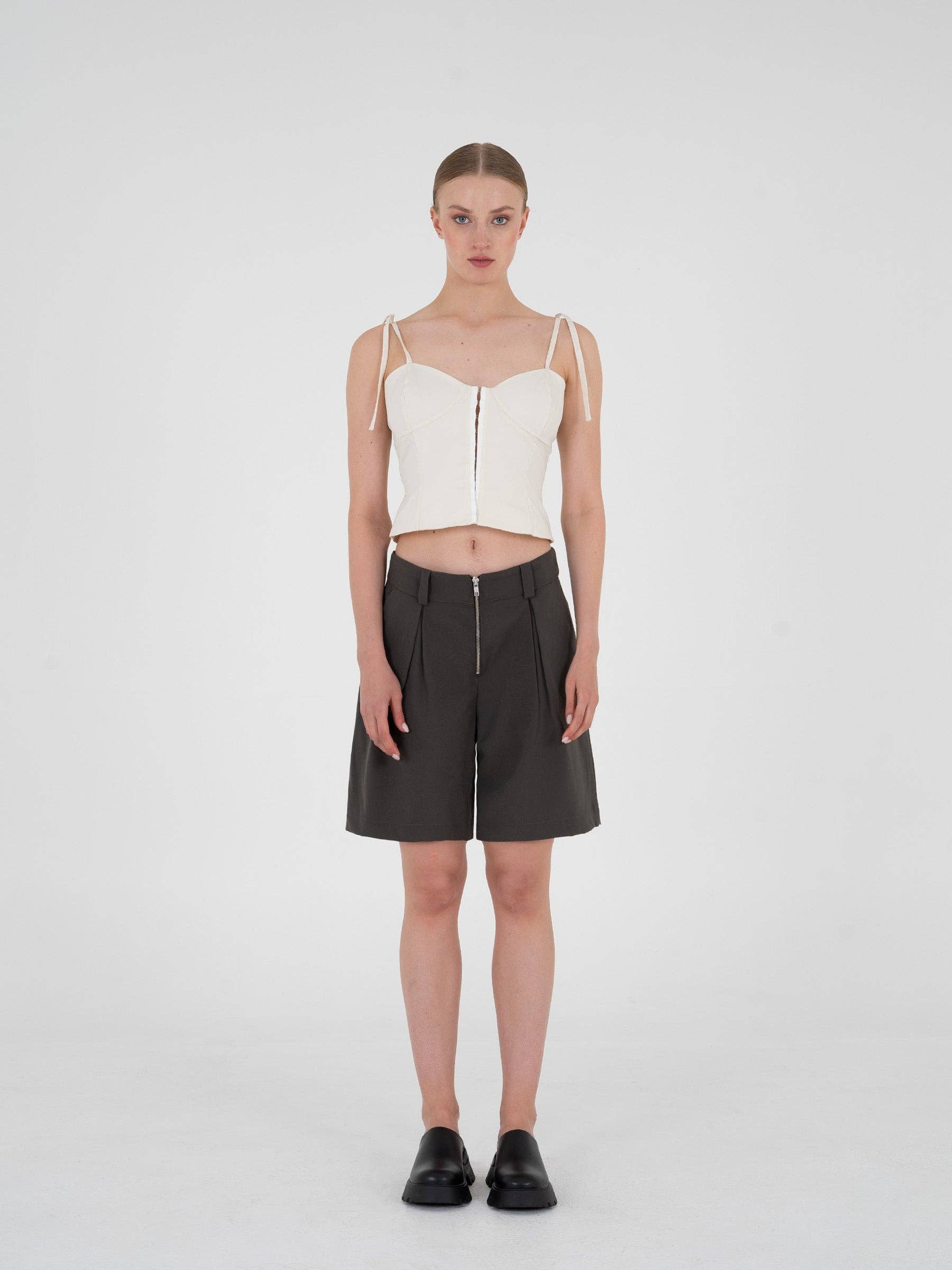 Bermuda Paris a vita bassa con zip