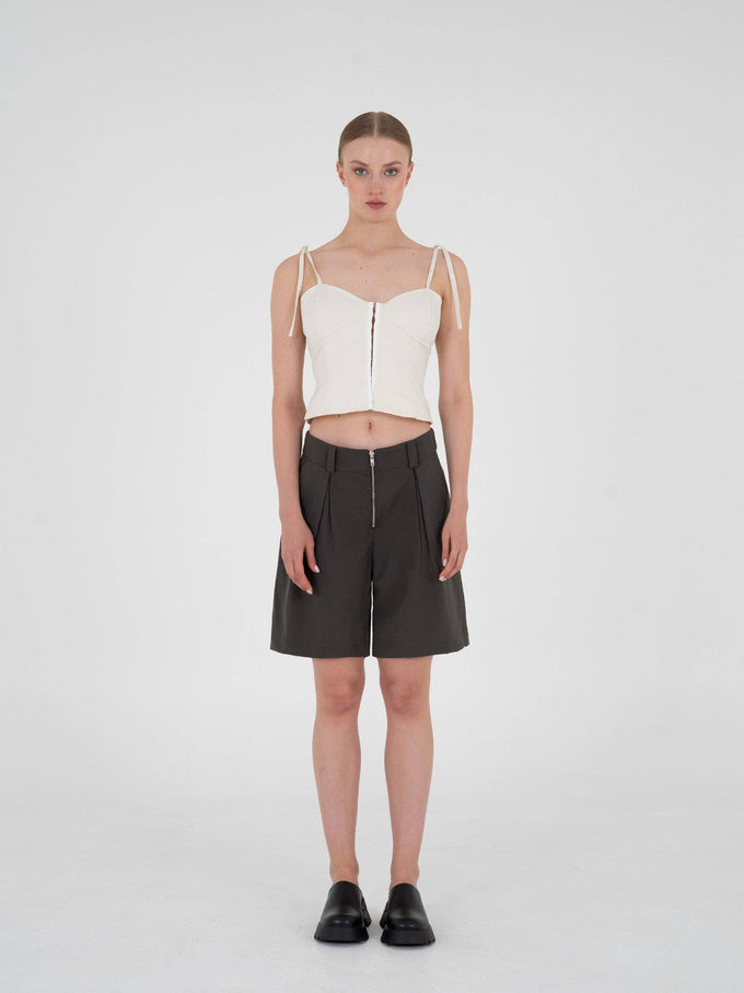 Bermuda Paris a vita bassa con zip