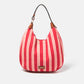Borsa a spalla rustica a righe con tracolla