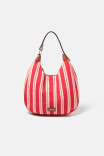 Borsa a spalla rustica a righe con tracolla