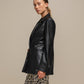Blazer in ecopelle nero da donna