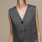 Gilet donna gessato grigio