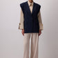 Blazer imbottito asimmetrico blu navy