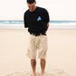 T-shirt oversize nera con stampa spray