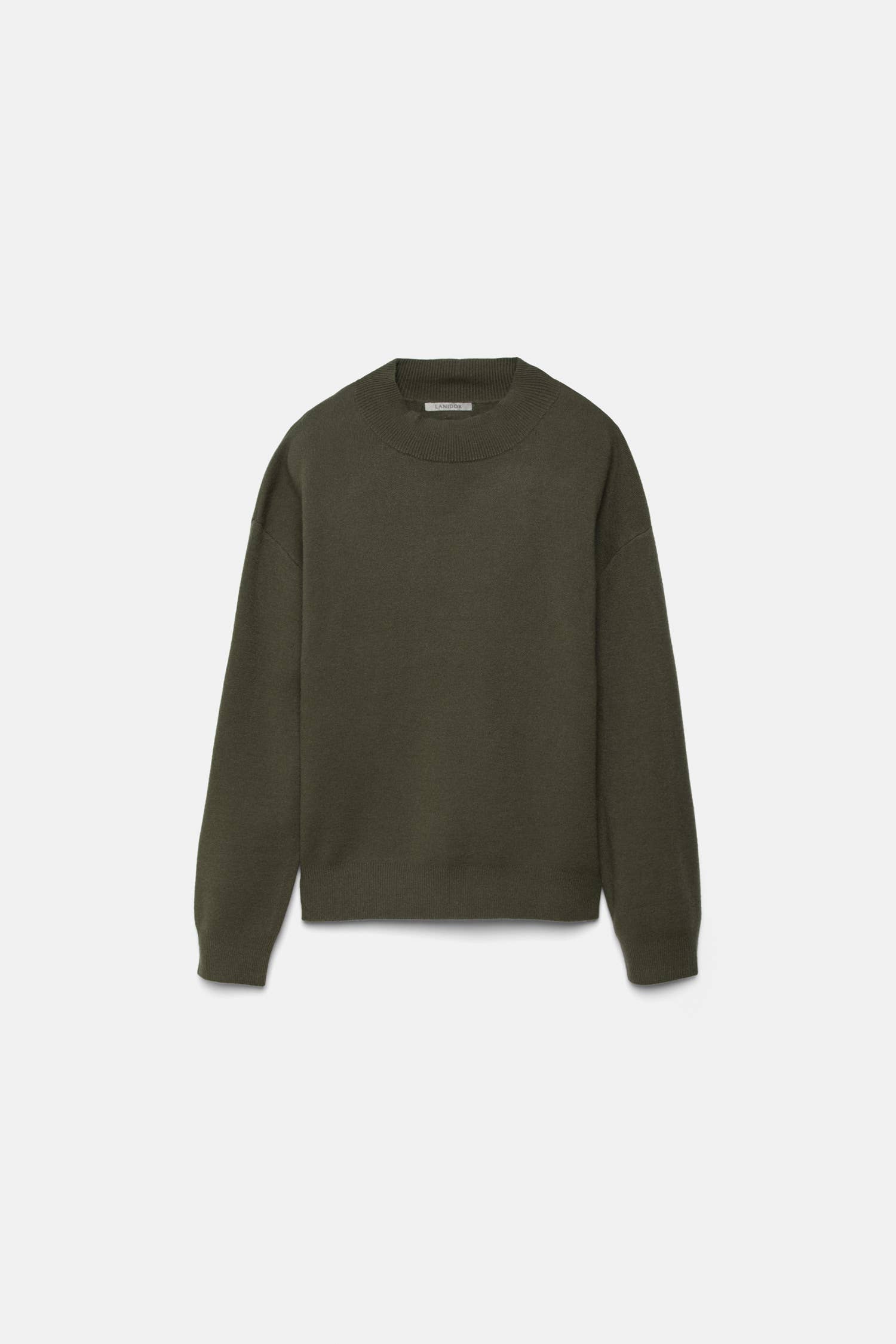 Maglione in maglia verde oliva con scollo tondo