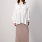 Camicia oversize con colletto Peter Pan in misto viscosa