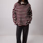 Maglione a righe bordeaux oversize