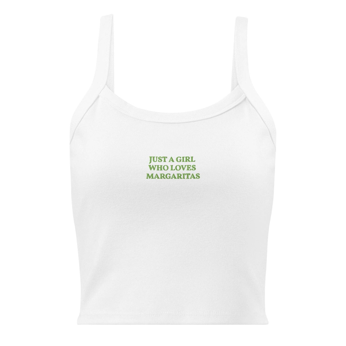 Canotta a costine ricamata “Just a Girl Who Loves Margaritas”