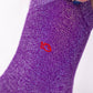 Calzini glitter viola in cotone pettinato