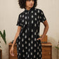 Abito camicia Delia in cotone biologico con fantasia Ikat