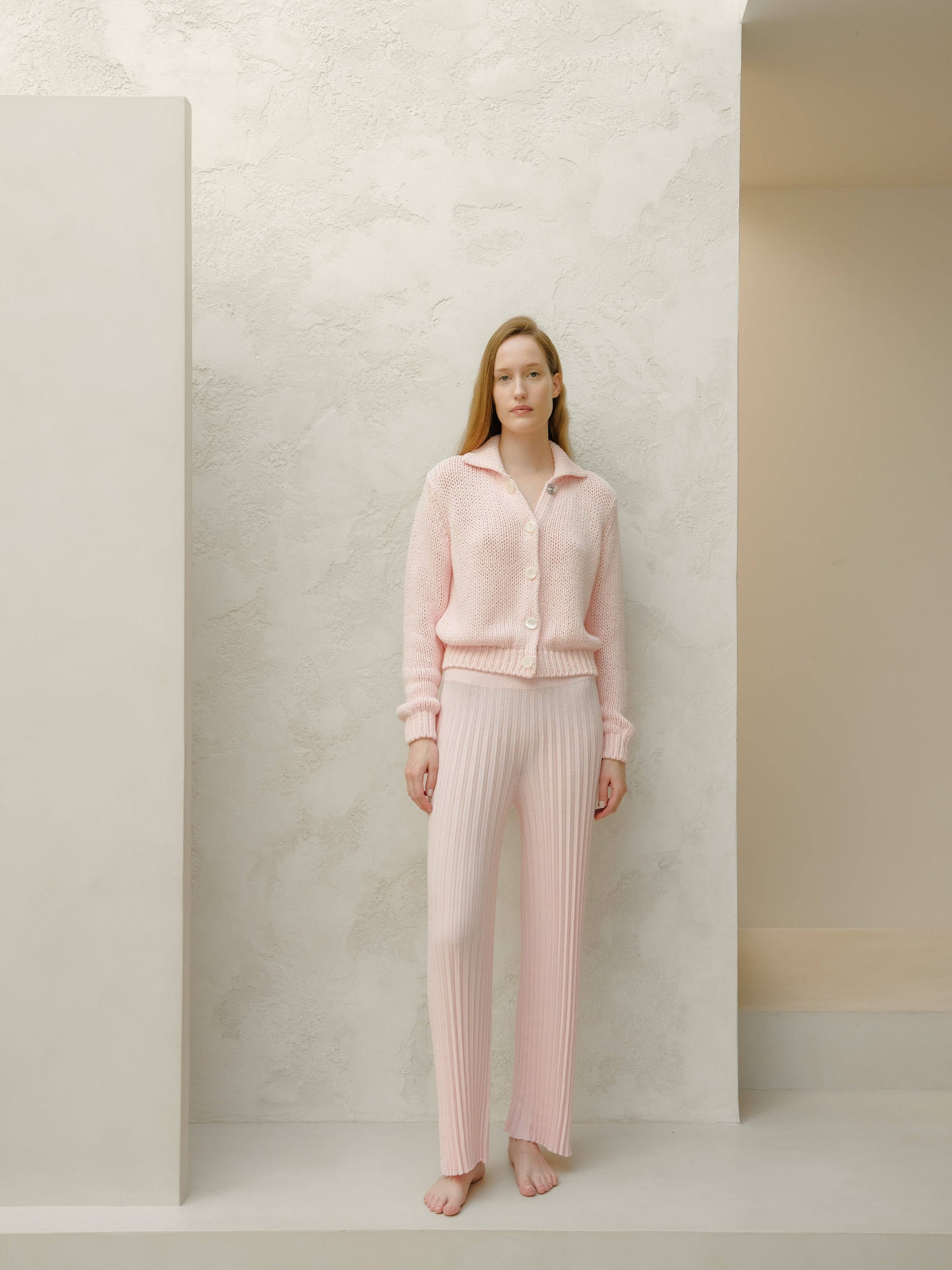 Giacca cardigan in maglia con colletto e bottoni