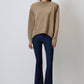 Maglione in maglia imbottito oversize beige mélange