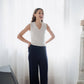 Canotta in puro cashmere con scollo a V