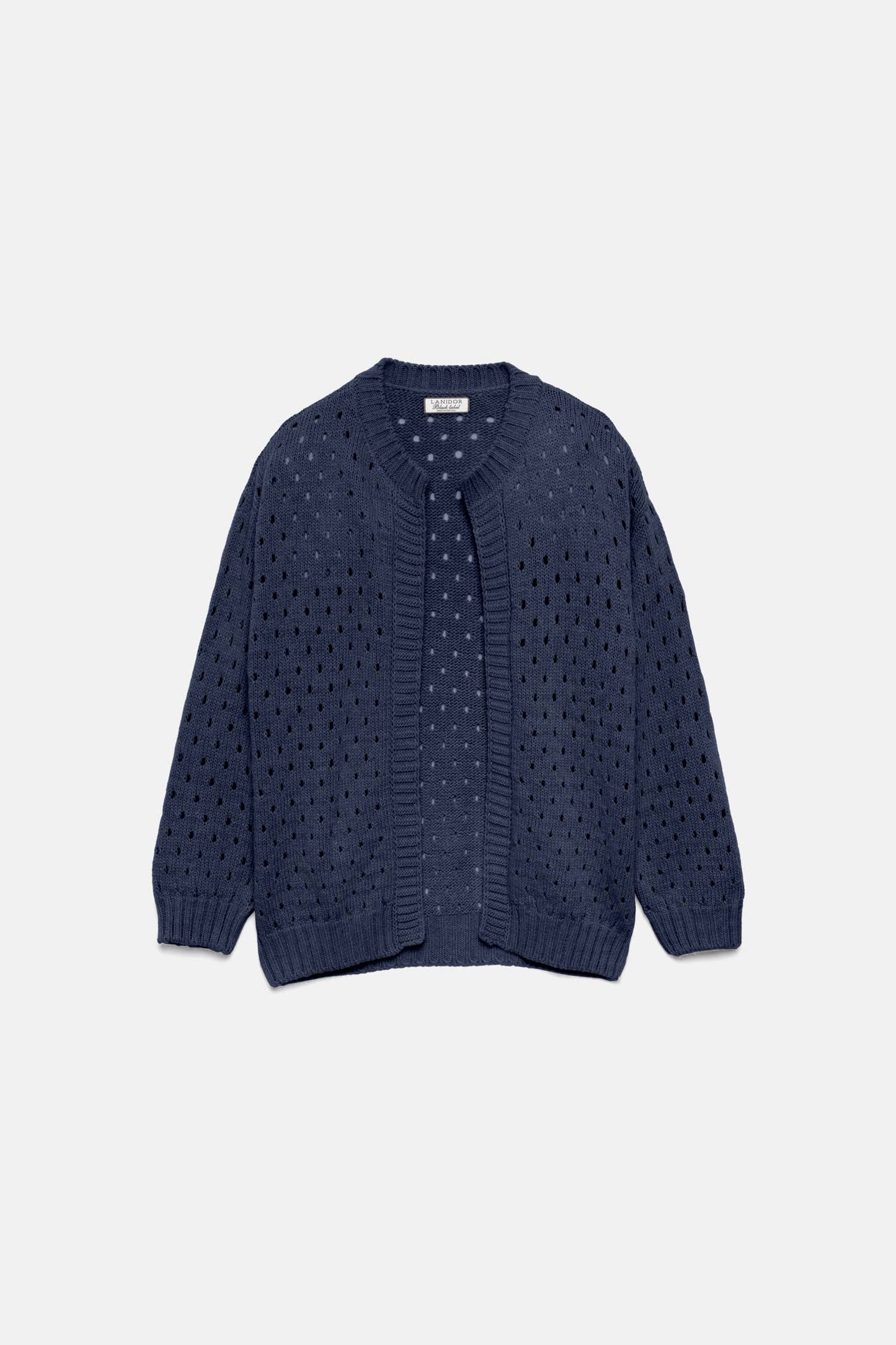 Cardigan in Maglia Strutturata Traforata