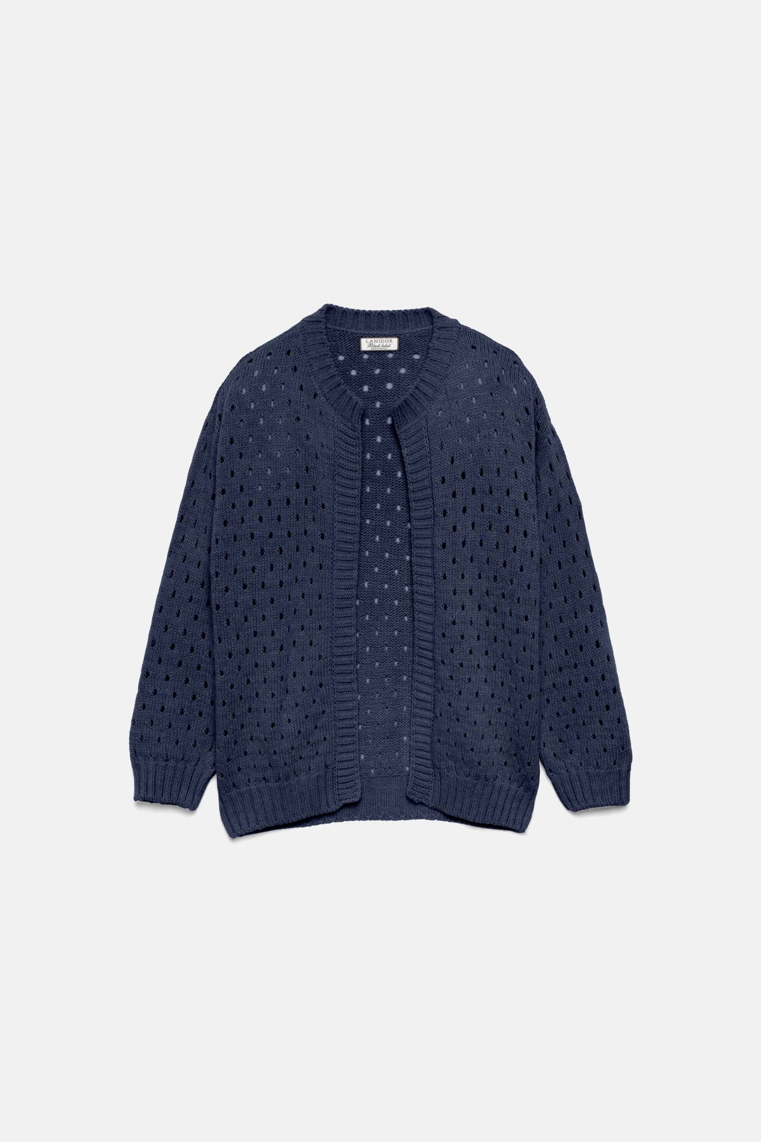 Cardigan in Maglia Strutturata Traforata