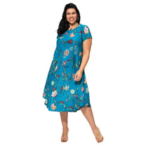 Abito estivo midi boho in cotone a maniche corte