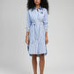 Abito camicia a righe blu Sissinou