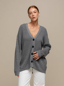 Cardigan in maglia con scollo a V e bottoni