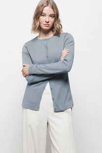 Cardigan in maglia rasata con bottoni