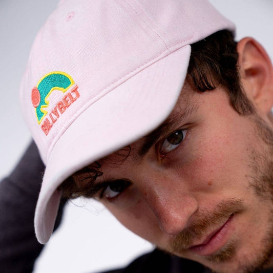 Cappellino rosa antico in cotone con logo ricamato
