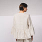Blusa ampia in lino con scollo a V