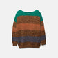 Maglione a righe in maglia con scollo a barca