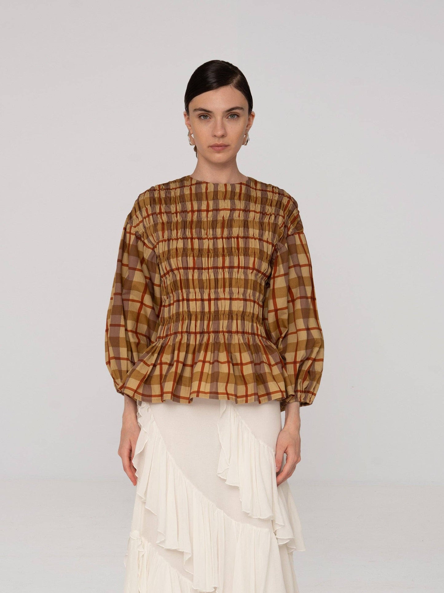 Blusa in popeline con bottoni