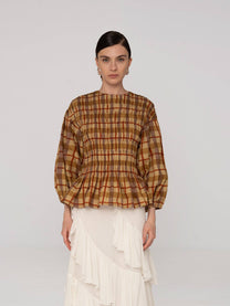 Blusa in popeline con bottoni
