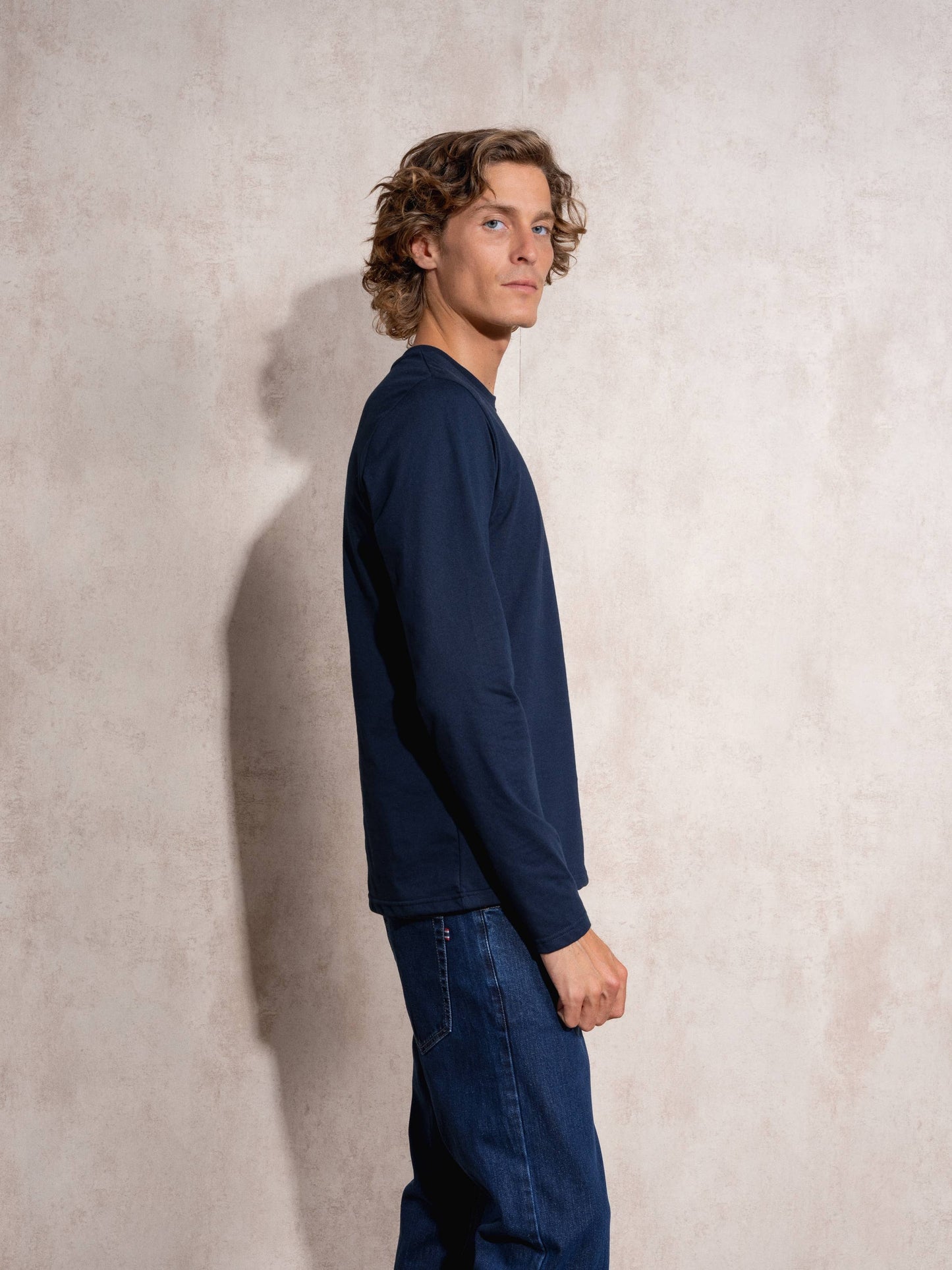 Maglia uomo a manica lunga in cotone e poliestere